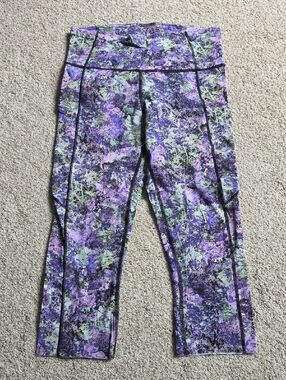 lululemon athletica Purple and Mint Marble Print Leggings